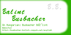 balint busbacher business card